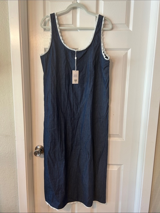 LA Relaxed Dresses & Skirts - LA Relaxed Indigo Denim & Lace Dress